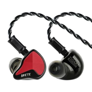 Imagem de Linsoul ZiiGaat x Fresh Reviews Arete II IEM, monitor de ouvido híbrido 1DD+4BA de 2ª geração, fones de ouvido HiFi com fio, concha de alumínio CNC completo com cabo OFC destacável banhado a prata