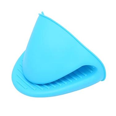 Imagem de Siwoted silicone cozinhar pitada luvas resistente ao calor forno remoção de cabelo cera pote titular luvas para cozinha salão de beleza (Azul)