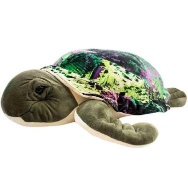 Imagem de Tartaruga Marinha Multi Tons Verde 60Cm - Pelúcia - Fofy Toys