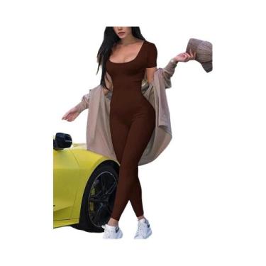 Imagem de Macacão Feminino Slim De Uma Peça Cor Sólida Moda Primavera Verão 2025