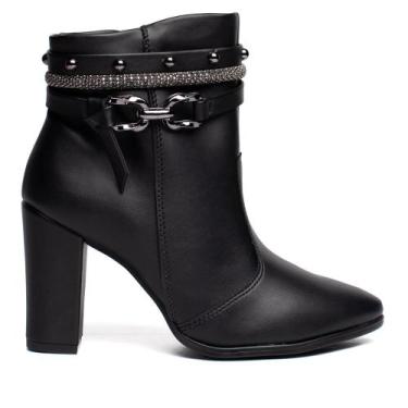 Imagem de Bota Feminina Beira Rio Cano Médio Salto Bloco Preto, Preto, 34