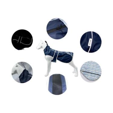 Imagem de Capa De Chuva Para Cães Impermeável Vermelha, Amarela E Azul Marinho C