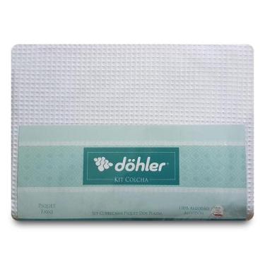 Imagem de Colcha Solteiro Dohler Piquet 2 Peças Branca