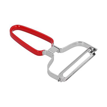 Imagem de Descascador de vegetais manual multifuncional, ferramenta de cozinha em aço inoxidável para frutas, pepino, cenoura, repolho, cabo de plástico, seguro para máquina de lavar louça, (Vermelha)