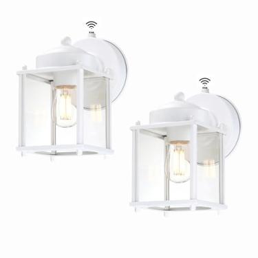 Imagem de LIT-PaTH Lanterna de parede externa do crepúsculo ao amanhecer, arandela de parede externa à prova d'água, luminária Proch com soquete E26, luzes externas modernas para pátio de garagem da porta da