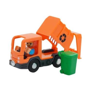 Imagem de Conjunto De Brinquedos De Trem De Madeira Com Simulação De Cena De Lav