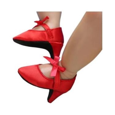 Imagem de Sapatos De Salto Alto Para Bebê Menina 10CM 10.5CM Com Laço De Princes
