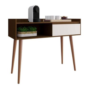 Imagem de Aparador Balcão Retrô Clássico Malbec Com Off White - Moveisaqui