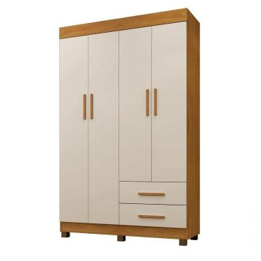 Imagem de Roupeiro Copacabana New 4 Portas 2 Gavetas Benetil Cinamomo-off White