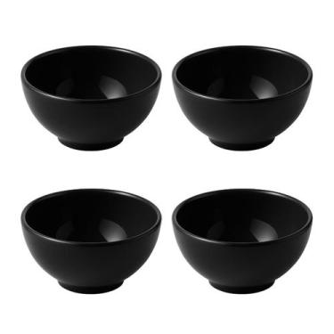 Imagem de Kit 4 Bowls Cerâmica Preta 500ml Cozinha Moderna Sopa Cereal - Casuh S