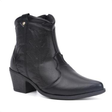 Imagem de Bota Feminina Texana Bordada Western Country Cano Curto Luxo-Feminino