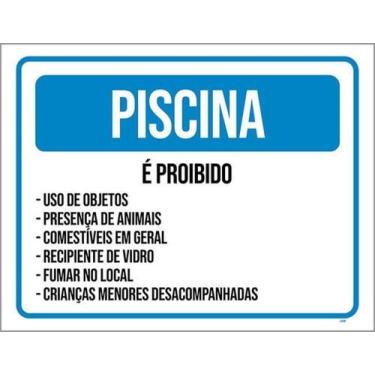 Imagem de Placa Sinalização - Piscina Proibido Regras De Uso - Sinalizo
