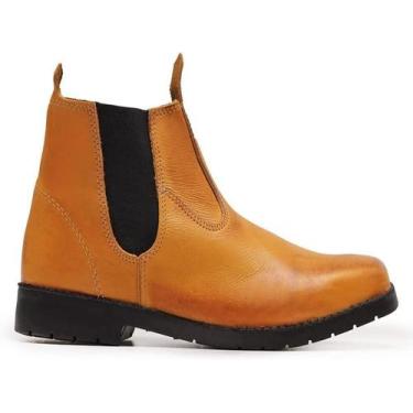 Imagem de Botina  Masculina Couro Legitimo Solado De Pneu Resistente - KSW BOOTS
