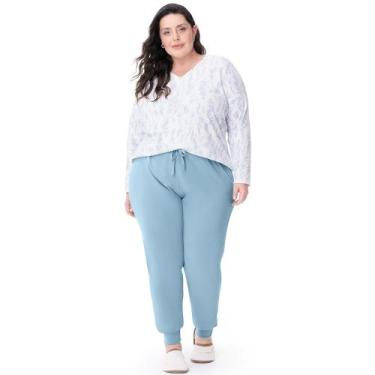 Imagem de Pijama Manga Longa Plus Size Azul Floral - Zee Rucci, G1