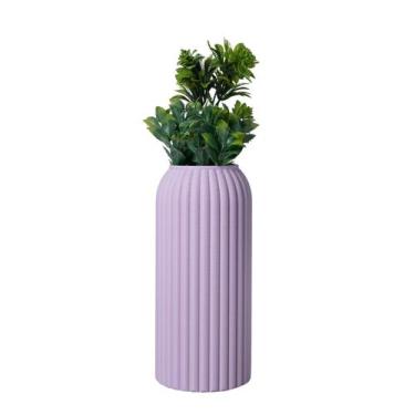 Imagem de Vaso Alto Rajado - Adornos - Galanta, Rosa Soft