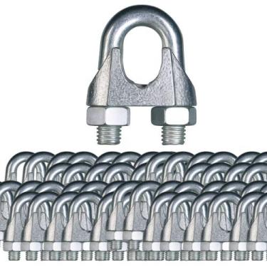 Imagem de Kit 50 grampos clips para cabo de aço 1/4 - DIVERSAS