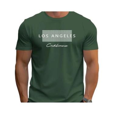 Imagem de Camiseta Gráfica Masculina Los Angeles Verão Corte Solto Casual Esport