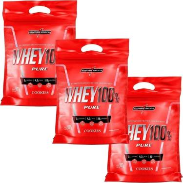Imagem de Kit 3X Whey 100% Pure - 907g Refil Cookies - IntegralMédica-Masculino