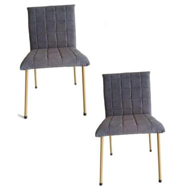 Imagem de Kit 2 Cadeiras Gael Para Sala Mesa de Jantar Moderna com Base de Ferro