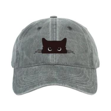 Imagem de Boné De Beisebol Ajustável Unissex Com Estampa De Gato, Casual, Para V