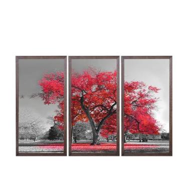 Imagem de Quadros Decorativos em Mosaico com moldura em madeira 103x63 cm e vidr