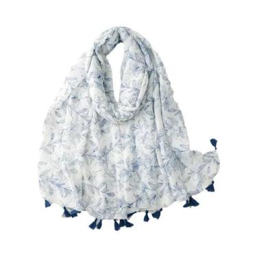 Imagem de Cachecol Aztec Paisley Floral Com Franjas, Viscose, Pashmina, Hijab 18