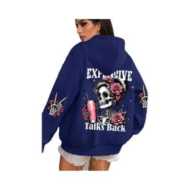 Imagem de Moletom Feminino Multicolorido Com Estampa Engraçada, Casual E Solto, 