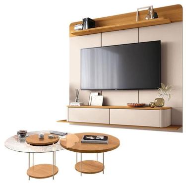 Imagem de Home Suspenso Galax Cinamomo Off White E Kit Mesa De Centro Sky Cinamomo- Hb Móveis