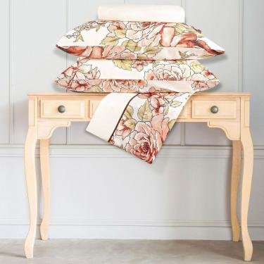 Imagem de Jogo De Cama Lençol Queen Vitória Tabaco/palha Com Fronhas 04 Peças - Percal Algodão 140 Fios