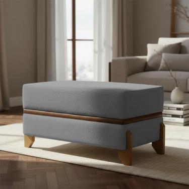 Imagem de Recamier Puff Para Cama Quarto Solteiro 100 cm Kodama Bouclé - Clique 
