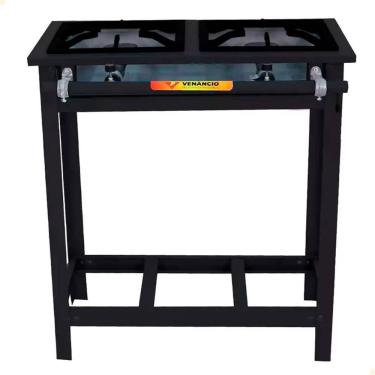 Imagem de Fogão Industrial Vulcão Venâncio 2 Bocas A Gás Alta Pressão Com Espera Para Forno VAP2