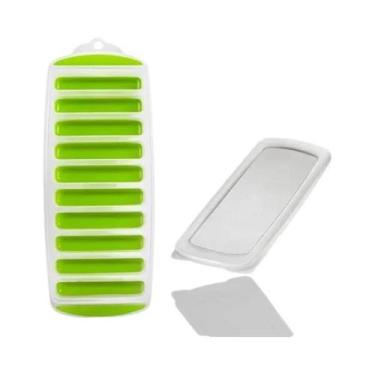 Imagem de Forma De Gelo Plástica Reutilizável Com Tampa Para Garrafas De Água E 