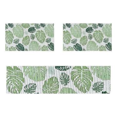 Imagem de Conjunto 3 Tapetes Cozinha Banheiro Compacto Passadeira Duna - Tokdeca