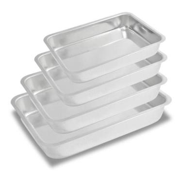 Imagem de Conjunto De Assadeiras Retangulares Altas Polidas 4 Peças - ARNIX