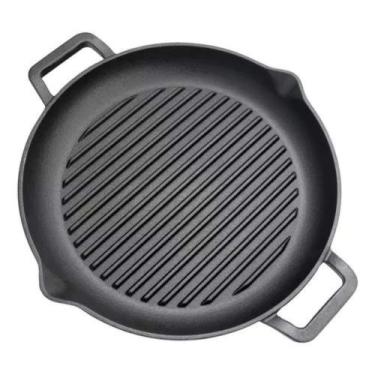 Imagem de Chapa de Ferro Fundido Redonda N31 Grill Aquece por Igual Uniforme Qua