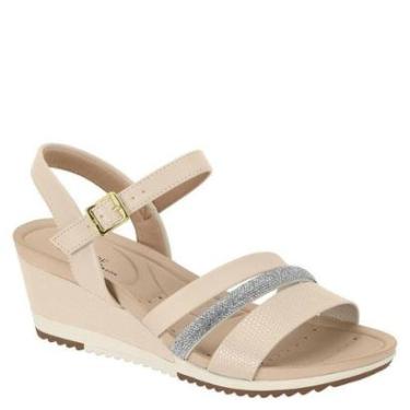 Imagem de Sandália Feminina Anabela Conforto com Fivela Modare 7123147 - Nude/ Branco Off - 36-Fe...