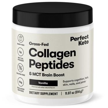 Imagem de Peptídeos de colágeno Perfect Keto Tipo 1 e 2 com óleo MCT 325 mL-Unissex