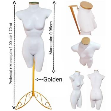 Imagem de Manequim feminino (Meio corpo cinturinha N.36) branco com tampa Golden