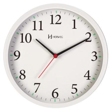 Imagem de Relógio Parede Herweg 6126s 021 Branco  Silencioso Sem Tic Tac