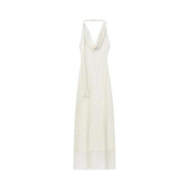 Imagem de Vestido Longo Feminino Halter Ombro a Ombro Elegante De Verão Justo Ao