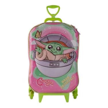 Imagem de Mochila de Rodinhas Infantil 3D Maxtoy Star Wars Grogu Estampada