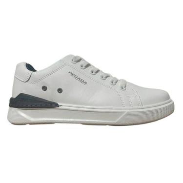 Imagem de Sapatênis Casual de Couro Masculino Pegada 110901-01 Branco, Branco, 4