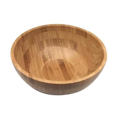 Imagem de Saladeira de Bambu Natural Oikos 28cm Bowl Circular Fundo Serve e Deco