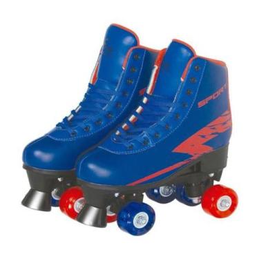 Imagem de Patins 4 Rodas Ajustável Fenix Brinquedos Com Luz - Azul - Fênix, 35-3