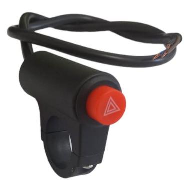 Imagem de Interruptor Botão Pisca Alerta Universal Com Suporte Guidão - MHX