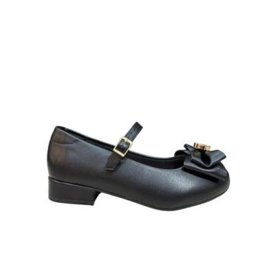 Imagem de Sapato Infantil Molekinha 2528.125 Preto Com Laço E Fivela, Preto, 29,