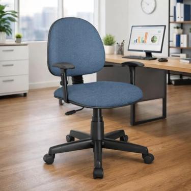 Imagem de Cadeira de Escritório Executiva Giratória Regall Cinza/Preto com Braço Digitador, Estrela de Aço e Rodízios de Nylon,Conforto e Durabilidade- Home Gourmet