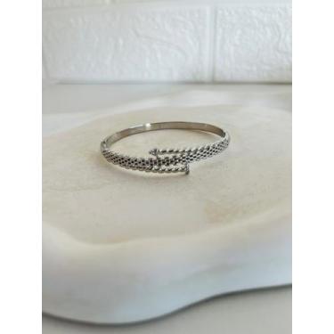 Imagem de Bracelete semi joia com verniz italiano ouro e prata prego vazado - do