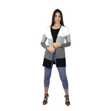 Imagem de Kimono Cardigan Casaco Colorido Inverno - B2T, G, Cinza, Claro