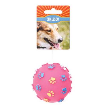 Imagem de Brinquedo Bola para Cães vinil patinhas com barulho Chalesco, Rosa Pin